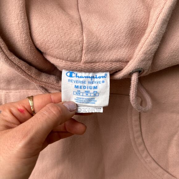 Vintage 90s Champion Reverse Weave Hoodie Women's Medium Pink Athletic 4526‎ - Picture 2 of 9